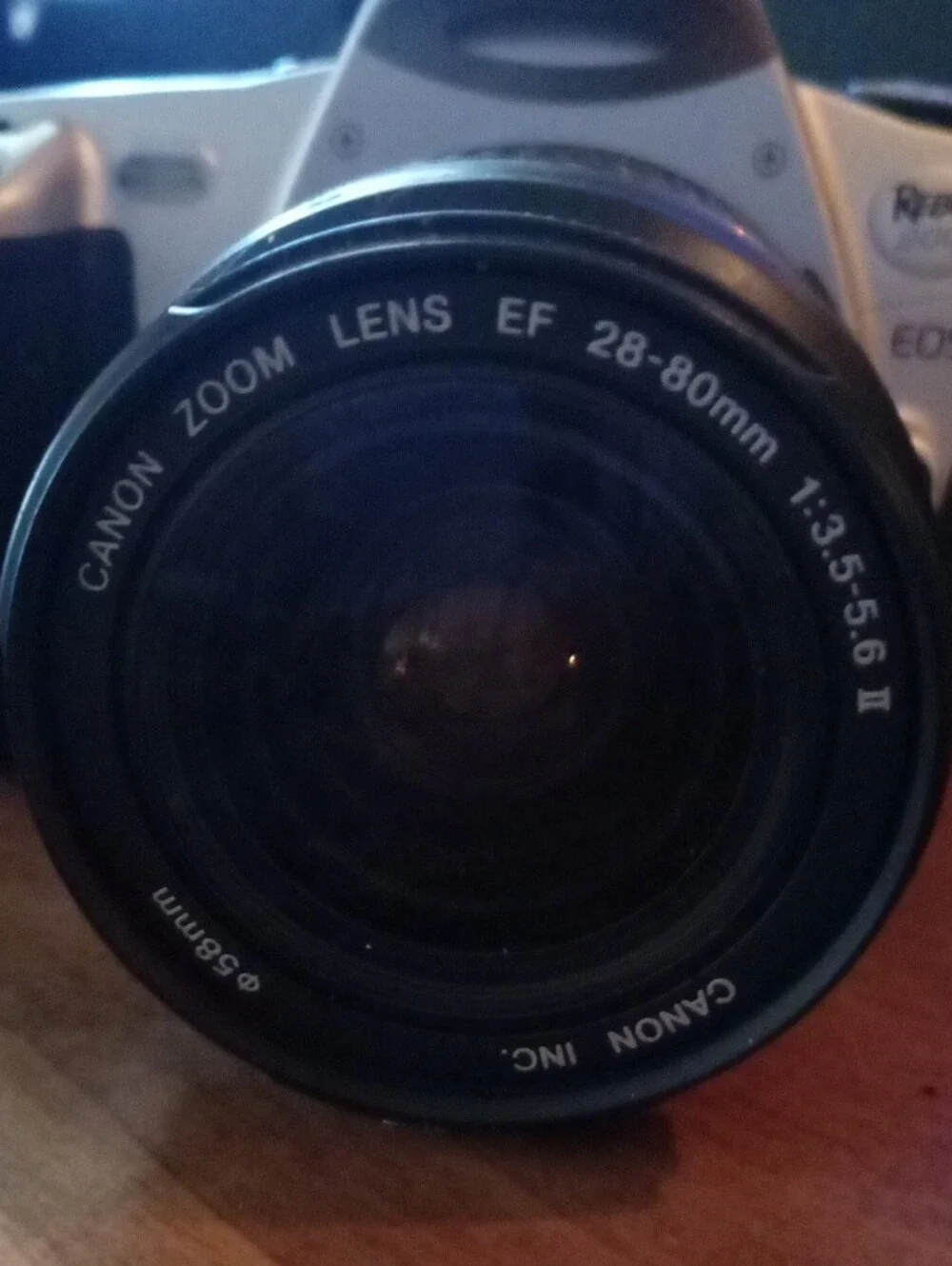Canon Rebel EOS 35mm Camera in Silver and Black with Zoom Lens
